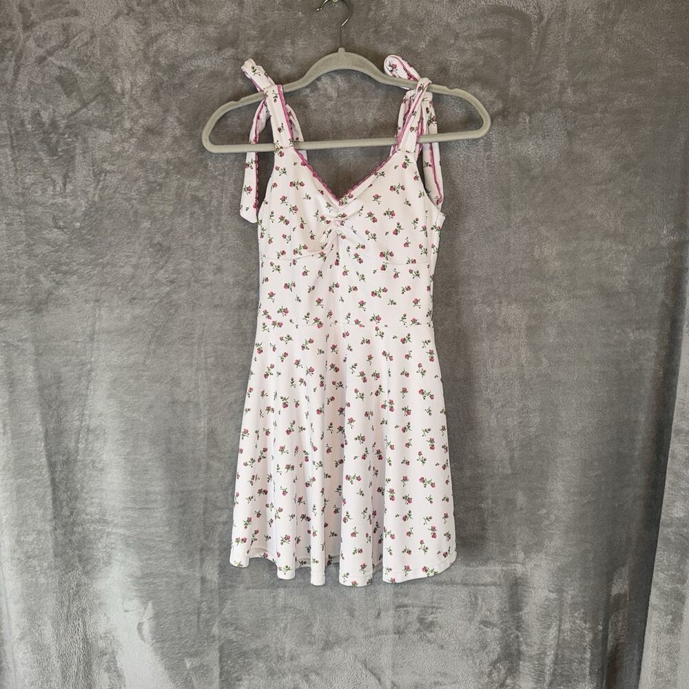 BEACH RIOT Pixie Mini Fit and Flare Babydoll Dress in Peony Blossom Size Small